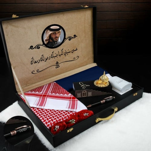 بوكس فخم مع مجموعة إكسسوارات رجالية راقية بتصميم خ...