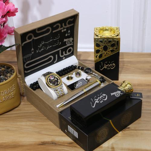 طقم العيد ساعة رجالي مع اكسسوارات مديل AS-654