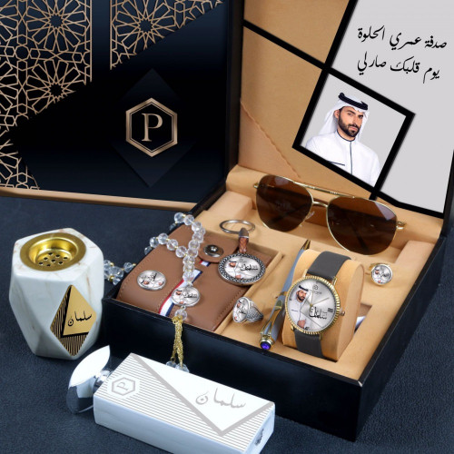 أطقم ساعات رجالية جلد كلاسك شكل حديث وأنيق مع مجمو...