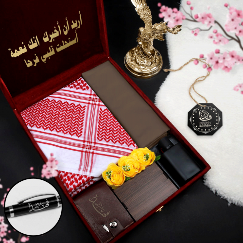 بوكس رجالي شتوي فخمة مع شماغ موديل HM-76885