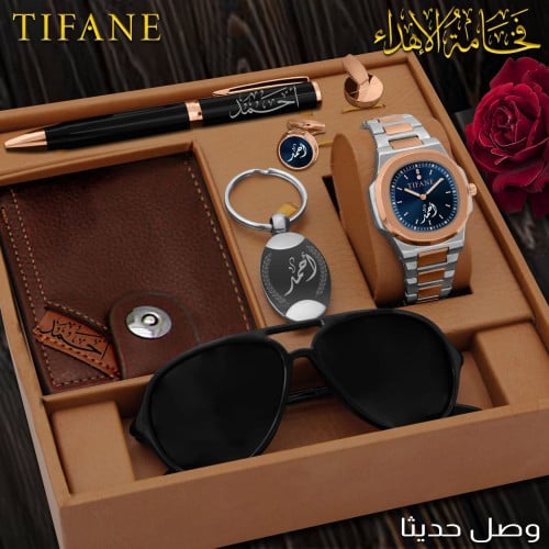 أطقم ساعات رجالية فخمة بتصميم حديث مع مجموعة إكسسو...