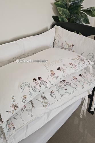 طقم لحاف سرير البيبي( 4 حواجز سرير /مخده/لحاف)