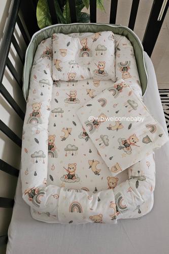 سرير متنقل /مخدة راس /حقيبه صغيره