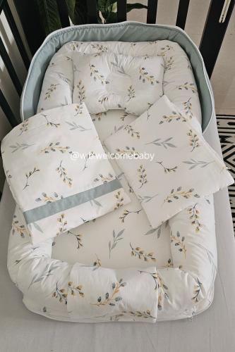 سرير متنقل/مخده راس /حقيبه صغيره/لحاف