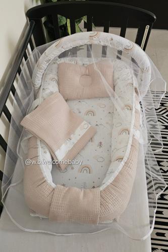 طقم سله(سله/مخده راس/لحاف/ناموسيه وتعليقه العاب )