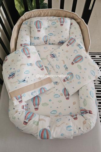 سرير متنقل/مخدة راس /حقيبه صغيره لاغراض البيبي /لحاف