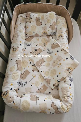 سرير متنقل /مخدة راس /حقيبه صغيره