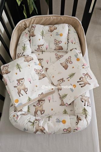 سرير متنقل/مخدة راس /حقيبه صغيره لاغراض البيبي /لحاف