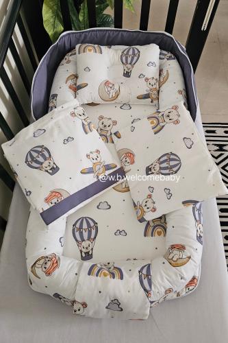 سرير متنقل /مخدة راس /حقيبه صغيره لاغراض البيبي /لحاف