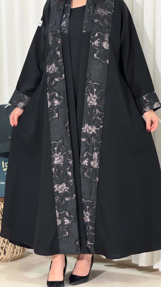 عبايه يومية كتان اسود ORa 84