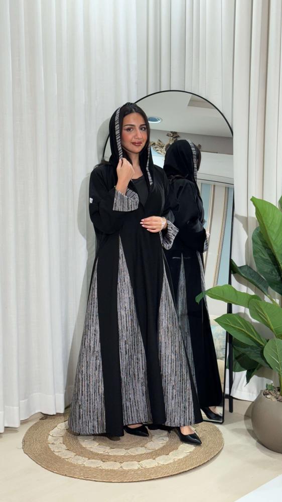 عبايه جاكيت لونين اسود ورصاصي ORa 90