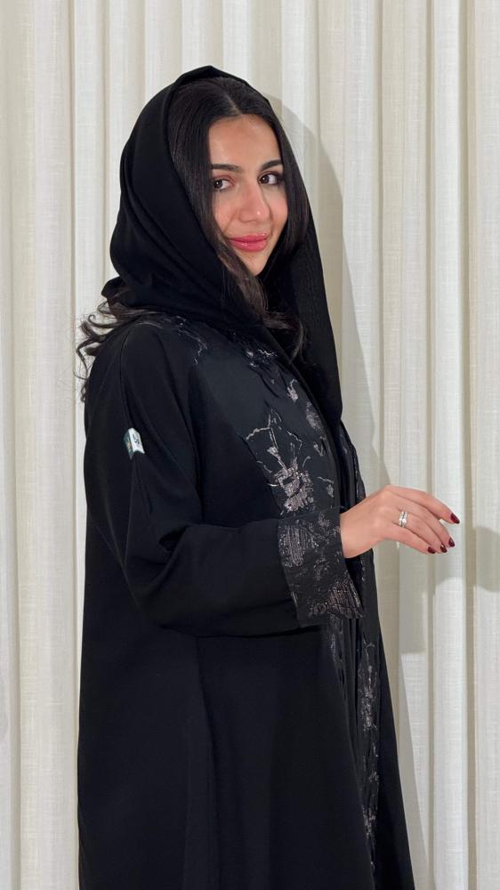 عبايه يومية كتان اسود ORa 84