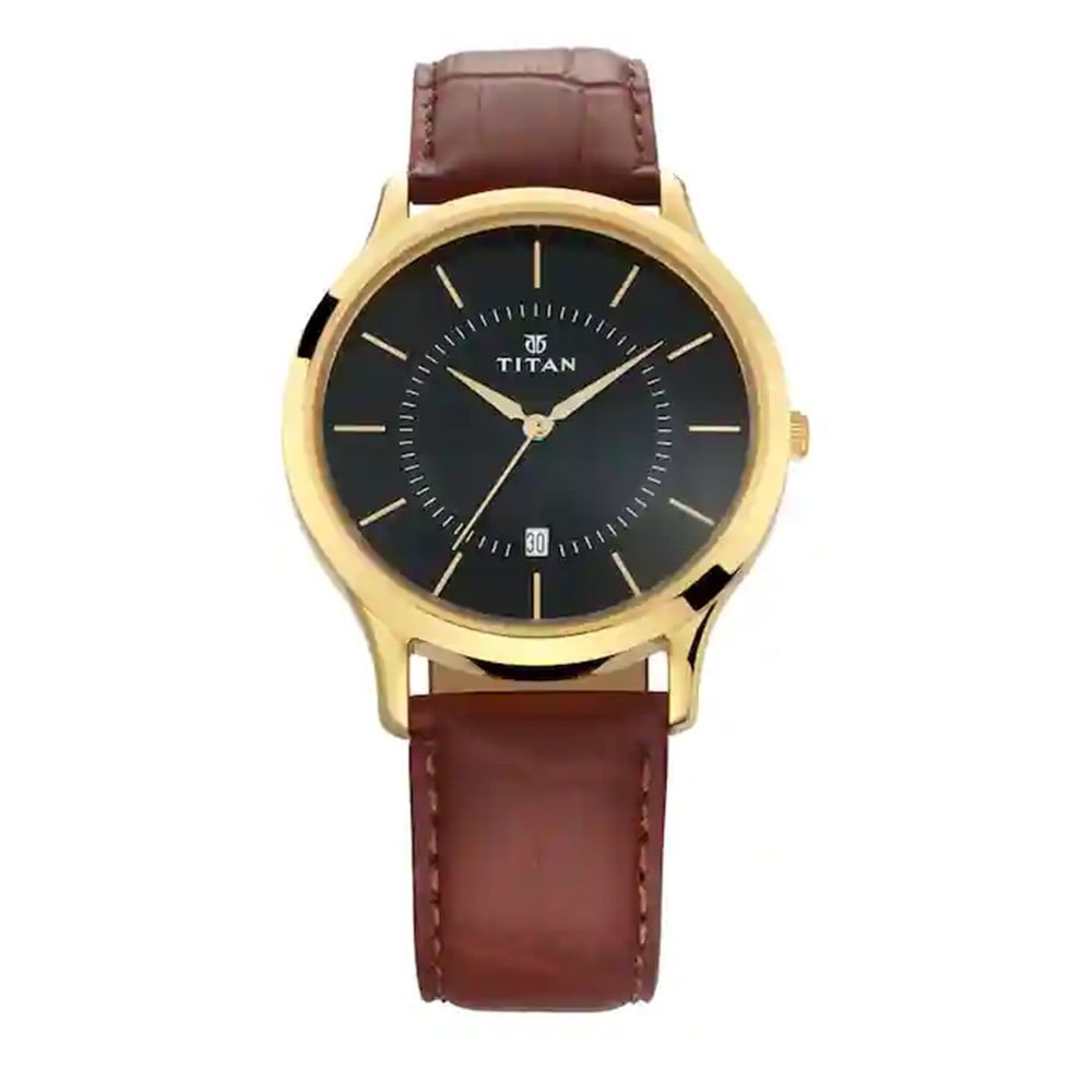 Titan 1825YL01 men's leather watch خيارك الأصلي منتجات كاسيو