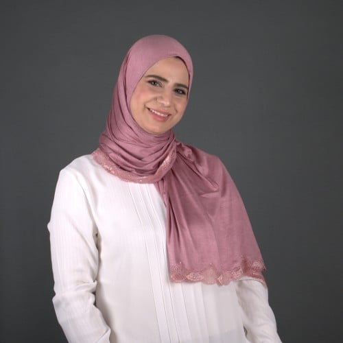 طرحة قطن كويتي بدانتيل رفيع