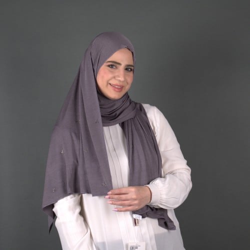 طرحة كشخة قطن مضلع مزينة بشفوارفسكي