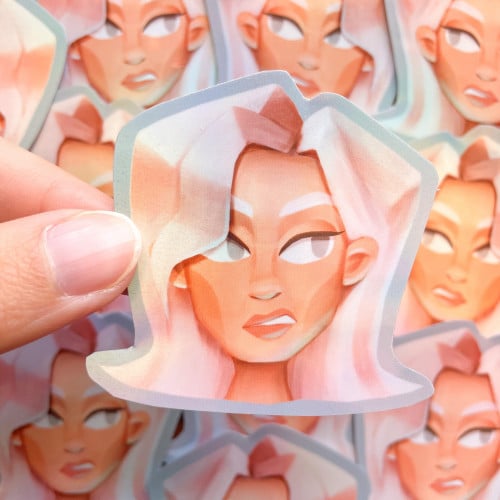 Pink Girl Sticker