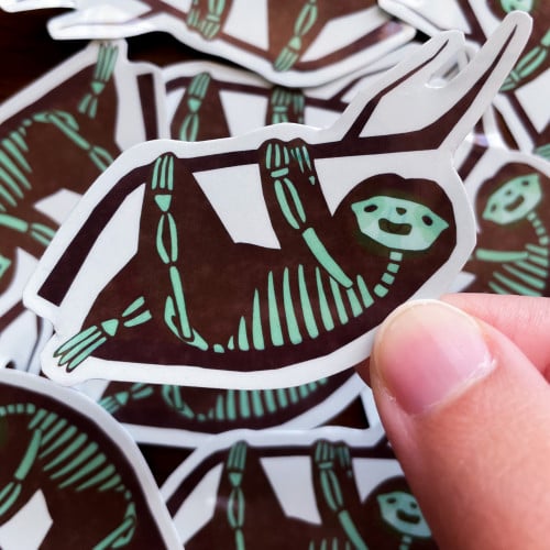 Skeleton Sloth Sticker