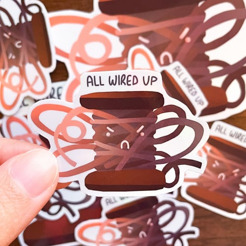 All Wired Up Sticker