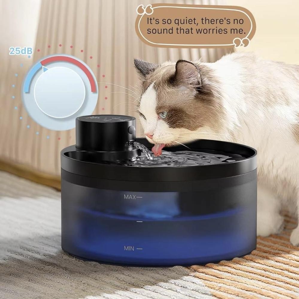 نافورة قطط لاسلكية للقطط مع مستشعر حركة سعة 3.2 لتر