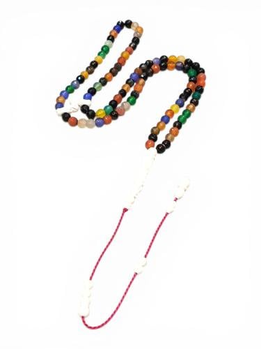 سبحة عقيق ملون مع امام عظم 99 حبة