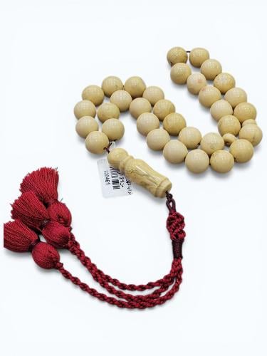 سبحة تراب كهرمان 33 حبة مدورة 10 ملم