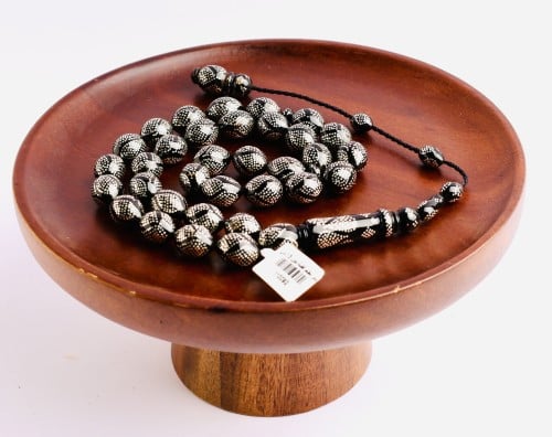 سبحة يسر مطعم بالفضة 33 10 ملم