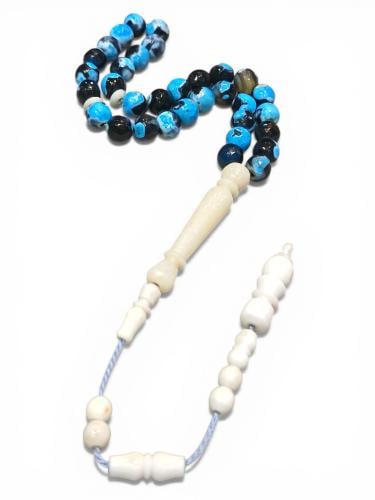 سبحة كوارتز مشجرة بالون الازرق والاسود 33