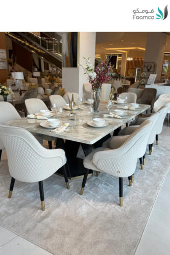 طاولة طعام UDI-1041 + كراسي موديل UDI-1043-CH BEIG...