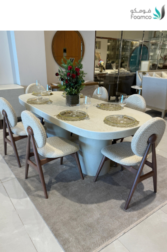 طاولة طعامUDI-1058 -T220 طاولة   خشب مقاس (220 CM) + 6 كراسي