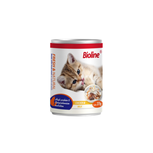 معلبات باتيه الدجاج والحليب حجم 375غ من شركة Bioline