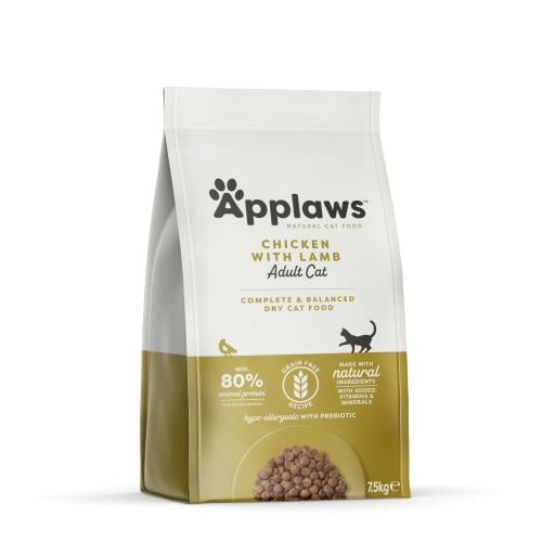 طعام جاف للقطط البالغة بنكهة الدجاج و لحم الضأن Applaws