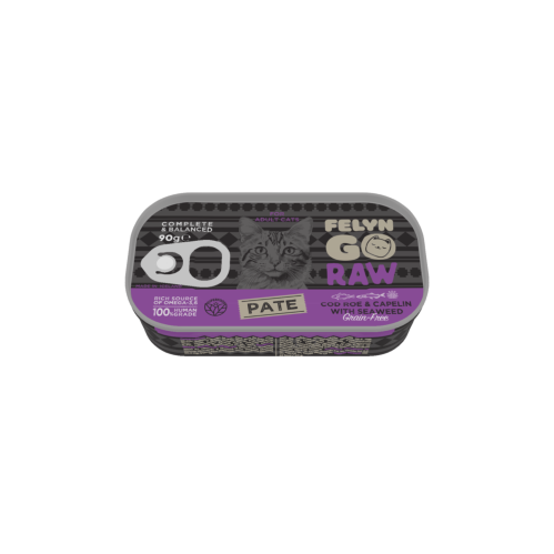 معلبات Raw باتيه للقطط سلمون وبيض مع الاعشاب البحرية من شركة  Felyn Go