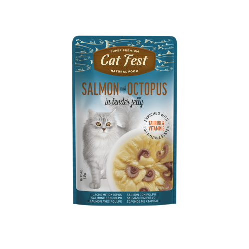 أظرف السالمون والاخطبوط من شركه Cat fest