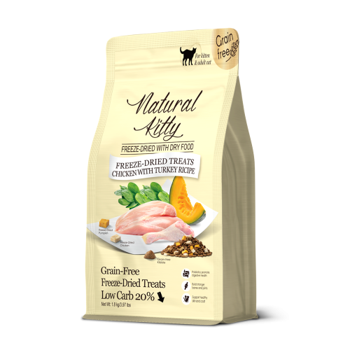 Natural Kitty Raw Mix Chicken & Turkey Freeze Dried Fresh 1.8 kg