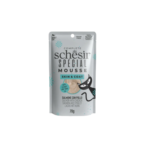Schesir Chicken & Salmon Mousse for Cats' Fur & Skin