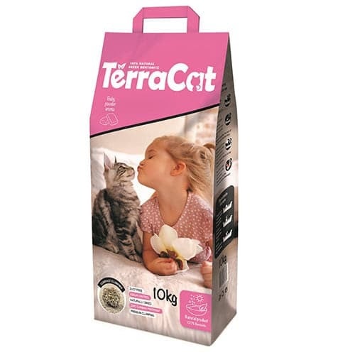 تيرا كات رمل طبيعي رائحة بودرة الاطفال للقطط عالي التكتل 10kg