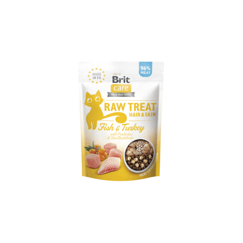 ديك رومي وسمك للشعر نيء مجفف بالتبريد من شركة Brit