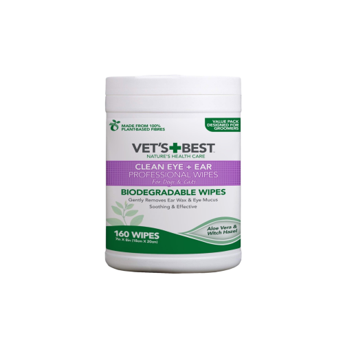 مناديل لتظيف العين والاذن 160 مسحة للقطط و الكلاب Vet Best