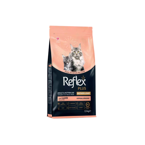 طعام جاف للام المرضعه والقطط الصغيرة بلحم الضأن 1.5 كيلو من شركة Relfex plus