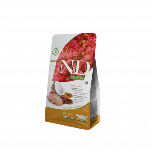 Farmina Dry Food for Healthy Skin and Coat with Quail Meat and Quinoa for Adult Cats