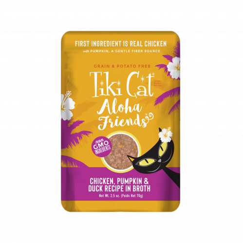 أظرف الوها فريندز دجاج مع لحم البط و اليقطين في المرق من شركة Tiki cat