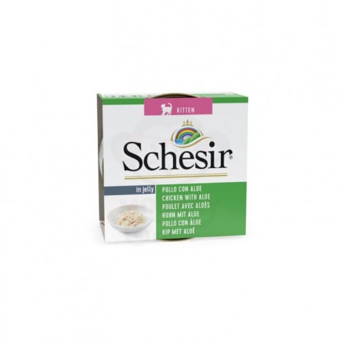معلبات فيلية الدجاج مع نبتة الصبار للقطط الصغيرة شركة Schesir
