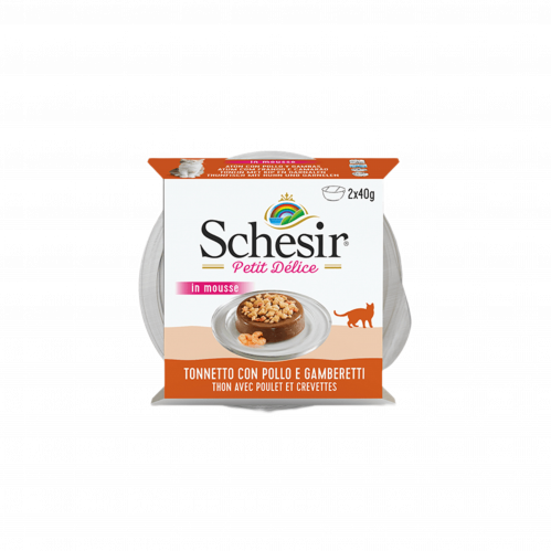 طعام رطب موس دجاج وسمك وتونا مع الجمبري غ2x40 من شركة شيزر