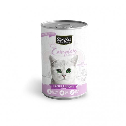 معلبات شرائح الدجاج مع سمك التونا الوثابة في المرق من شركة Kitcat