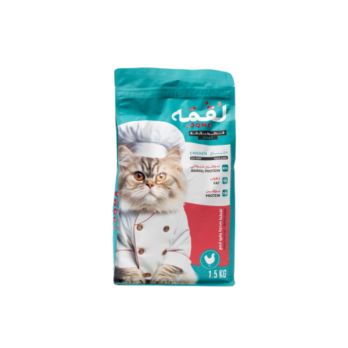 طعا جاف للقطط البالغه بالدجاج من شركة لقمه