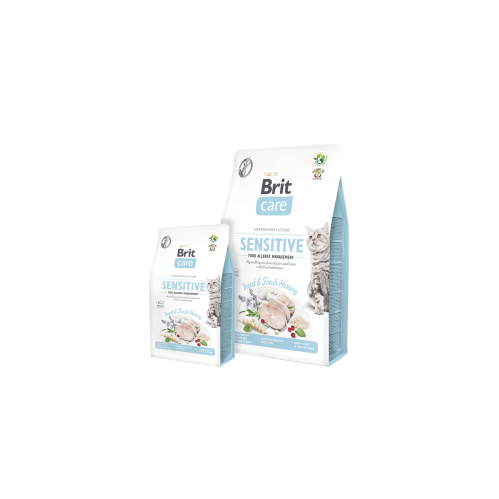 طعام جاف للمعدة الحساسة للقطط البالغه 2 كيلو من شركة Brit