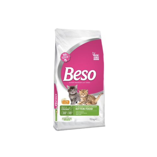 طعام جاف للقطط الصغيرة بالدجاج من شركة Beso