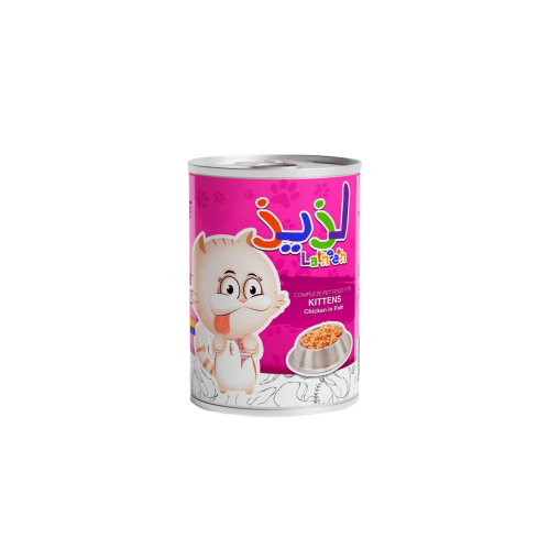 معلبات بالدجاج للقطط الصغيرة 400 غ من شركة لذيذ