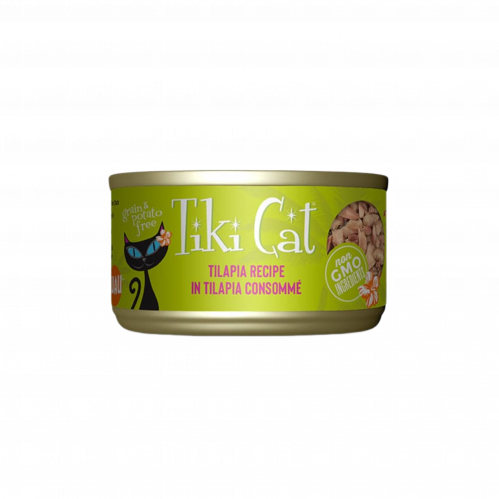 معلبات لواو سمك البلطي في المرق من شركة Tiki cat