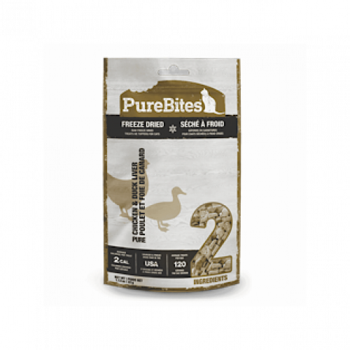 مكافأة كبد البط مع صدور الدجاج المجففة للقطط 32 جرام  من شركة PureBites